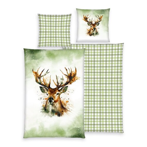 Herding Flannel posteljnina Deer, 135 x 200 cm, 80 x 80 cm