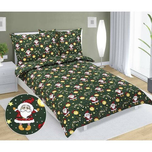 Bellatex Різдвяна бавовняна постільна білизна Ельф, 140 x 200 см, 70 x 90 см