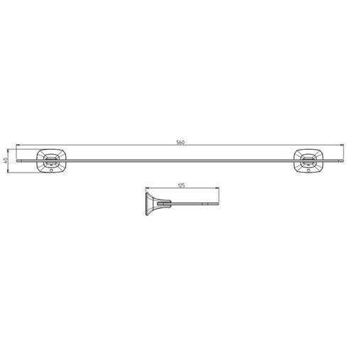 Raft din sticlă METAFORM AI015 Aida 56 cm,transparent