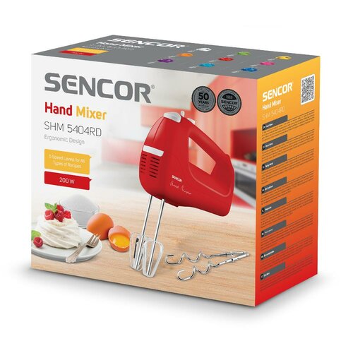 Sencor SHM 5404RD kézi habverő, piros