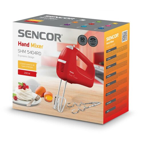 Sencor SHM 5404RD ručný šľahač, červená