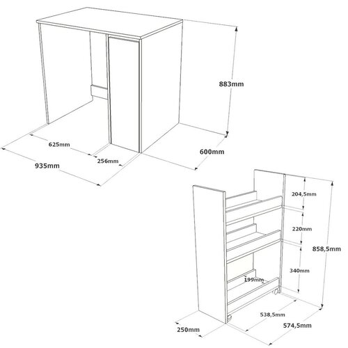 Dulap pentru mașină de spălat Saly White andWalnut