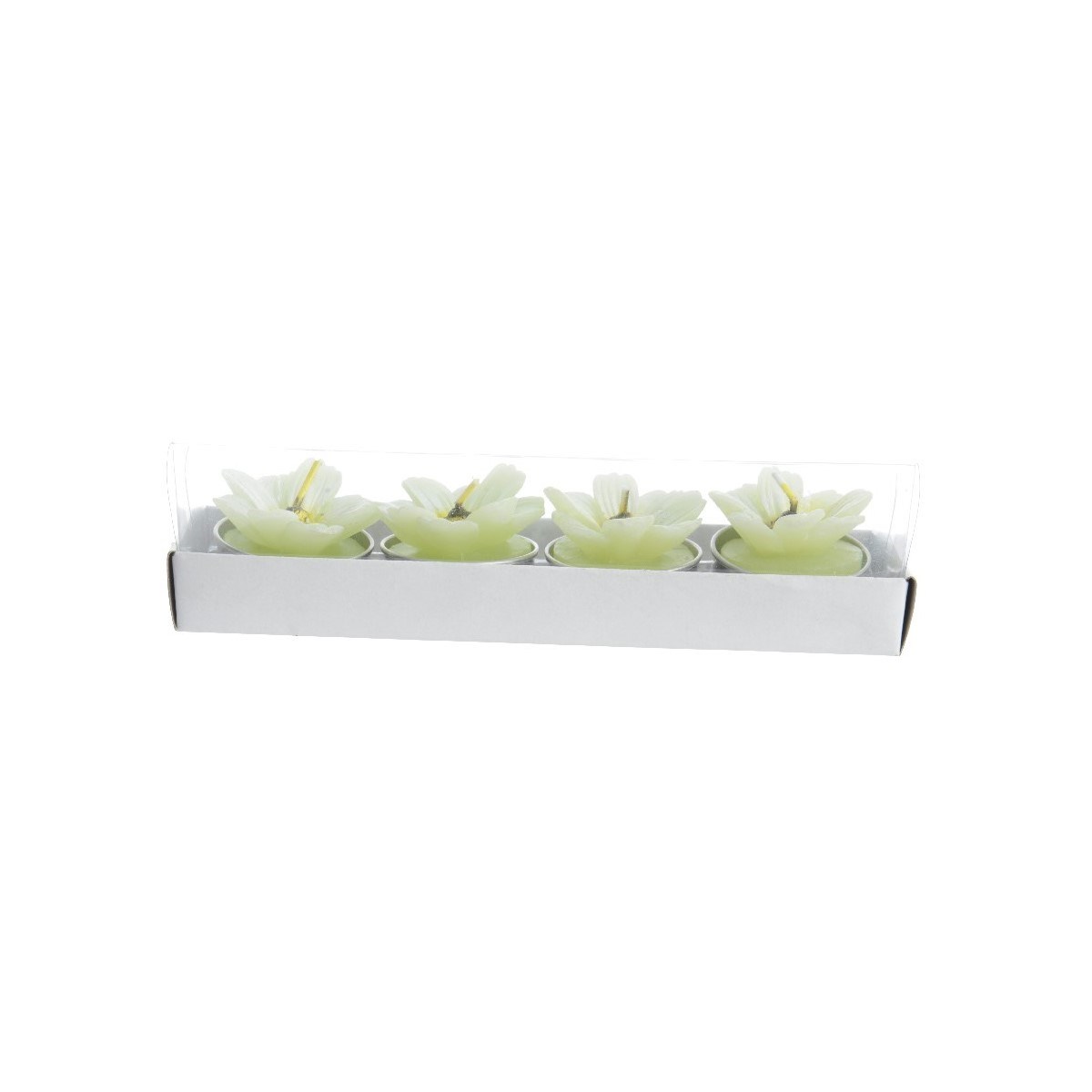 Dekoratívna sviečka Flowers žltá, sada 4 ks
