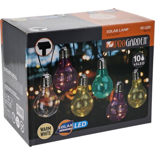 Lanț solar ProGarden becuri colorate, 2 m , 10 x 5LED