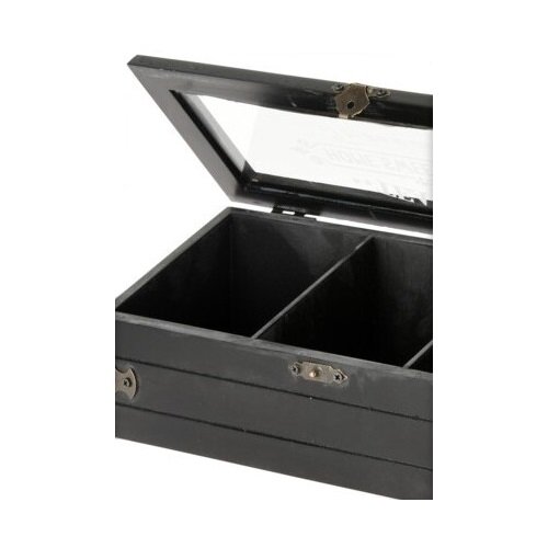 EH Drewniane pudełko na torebki z herbatą Vintage, czarny