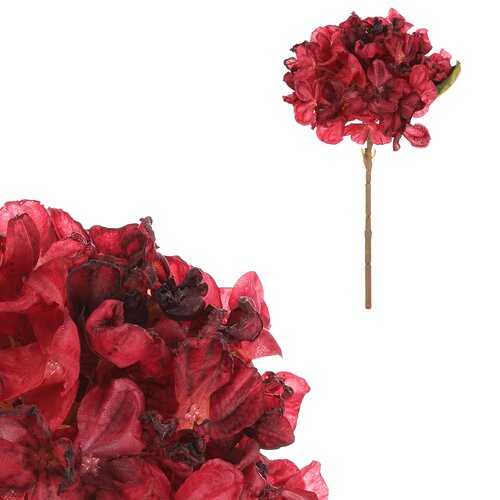 Hortensie roșie - floare artificială tăiată, 62 cm