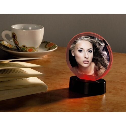 Ramka na portret okrągła, LED, czarna