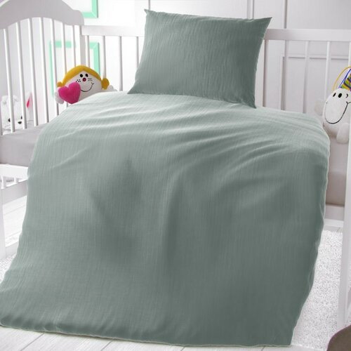 Kvalitex Otroška muslin posteljnina za otroškoposteljico svetlo zelena, 90 x 135 cm, 45 x 60 cm