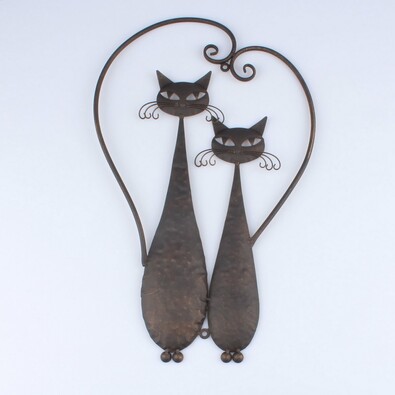 Metalowa dekoracja na ścianę Cats, 52 cm