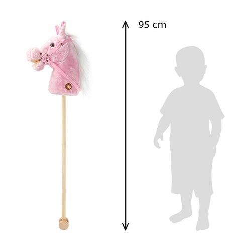 Baby Mix Hobby Horse so zvukom a kolieskami Rosie ružová, 95 x 23 x 23 cm