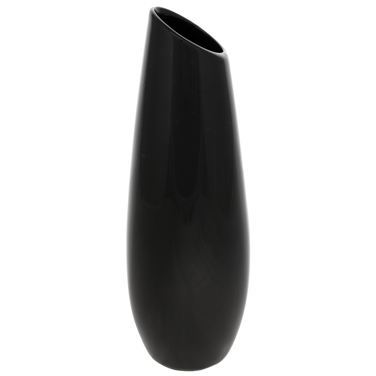 Keramická váza Oval, 12 x 36 x 12 cm, černá