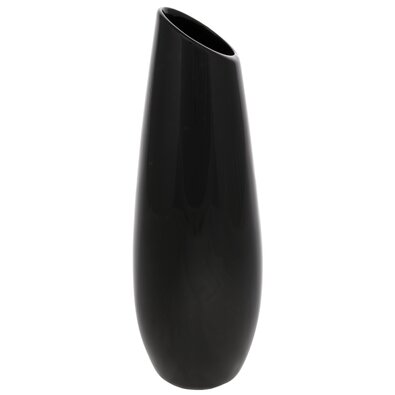Wazon ceramiczny Oval, 12 x 36 x 12 cm, czarny