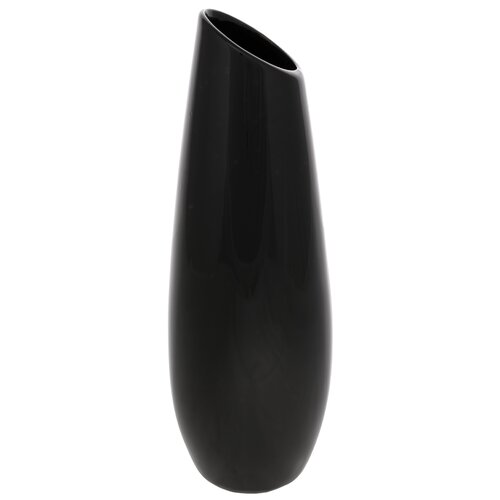 Vază ceramică Oval, 12 x 36 x 12 cm, negru