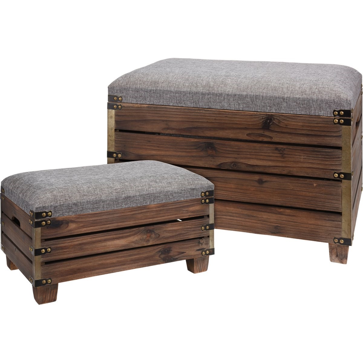 Sada drevených taburetiek Madera, 2 ks