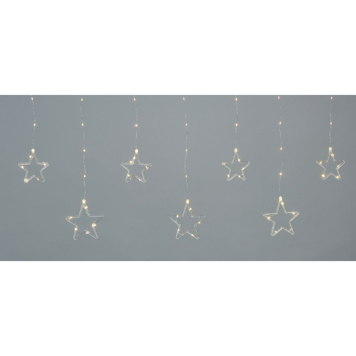 Kurtyna świetlna zewnętrzna Stars, 200 x 60 cm, LED, ciepła biała, timer, 8 funkcji, na baterie