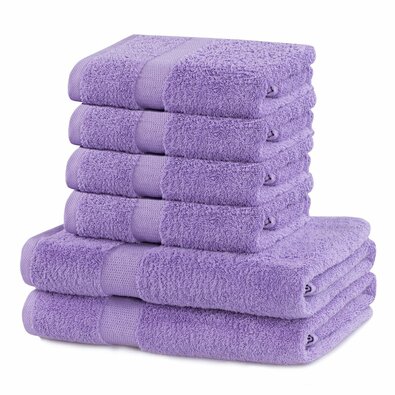 DecoKing Sada ručníků a osušek Marina světle fialová, 6 ks