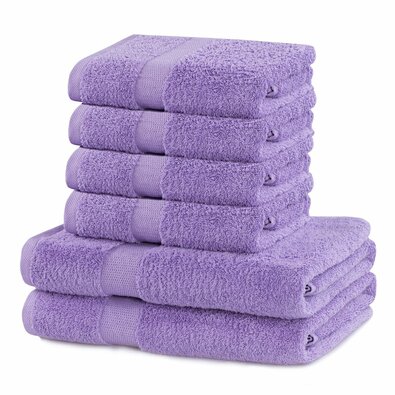 DecoKing Set of towels and bath towels Marinalight purple, 6 pcs