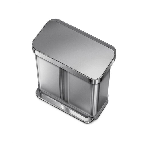 Simplehuman Pedálový odpadkový kôš na triedený odpad, 58 l, kefovaná oceľ, FPP