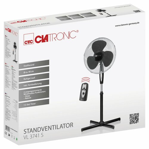 Clatronic VL 3741 wentylator stojący z pilotem zdalnego sterowania