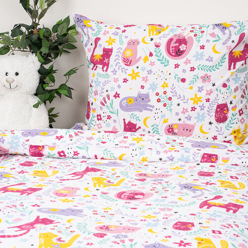 4Home Kinderbettwäsche aus Baumwolle „Playful Paws“, 140 x 200 cm, 70 x 90 cm