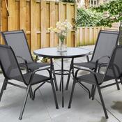 Aldotrade Set de mobilier de grădină LUKO, negru,5 piese