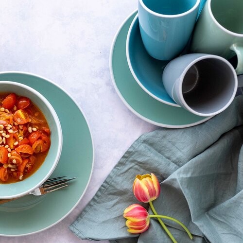 Mäser Zestaw naczyń stołowych 24 szt. ELISSA – niebieski połysk