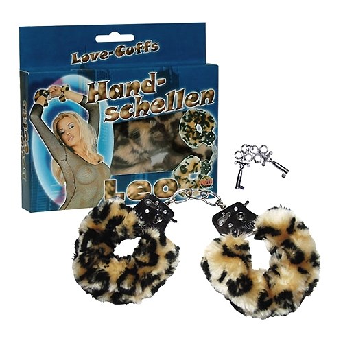 Kovové putá s leopardím plyšom Leo,