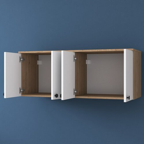 Nástěnná skříňka Bany Walnut and White