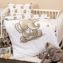 4Home Бавовняна постільна білизна для дитячого ліжечка Слоники, 100 x 135 см, 40 x 60 см