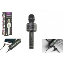 Teddies Mikrofon karaoke Bluetooth, czarny, na baterie, z USB kabelem