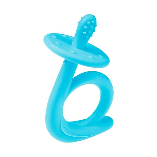 Akuku Dziecięcy gryzak silikonowy Ślimaczek niebieski, 9,5 x 7 x 5 cm