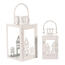 Zestaw latarni metalowych Domki biały, 2 szt.