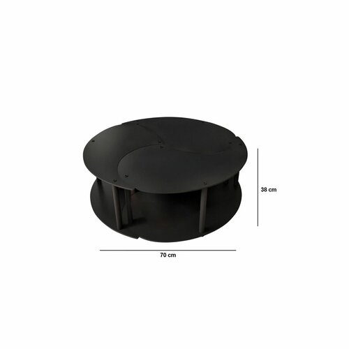 Súprava konferenčných stolíkov Yin Yang Black, 3 ks