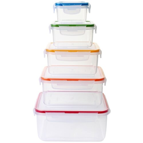 LOCKnLOCK Set de recipiente pentru alimente Lockpătrat, 5 buc.