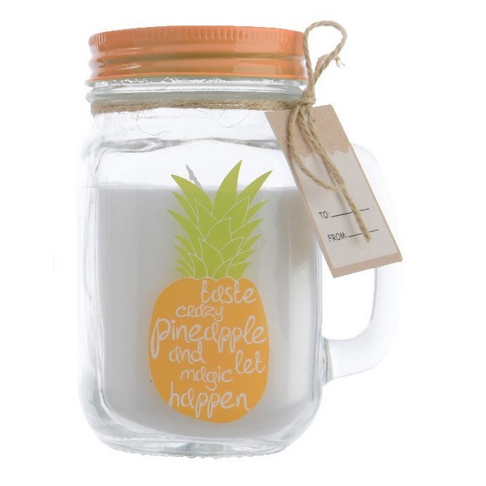 Sviečka v skle Džbánok oranžová, 13,5 cm