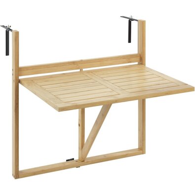 Wenko Măsuță suspendată pentru balcon din bambusWaikiki, 64 × 44 × 65 cm