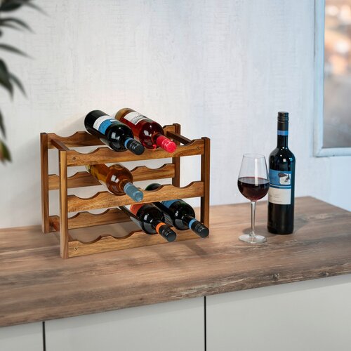 Wenko Suport pentru 12 sticle de vin din lemn desalcâm Fondi, 28 x 21 x 42 cm