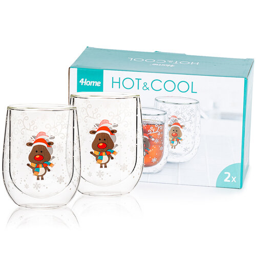 4Home Classic Reindeer Hot&Cool  therno pohár, 300 ml, 2 db