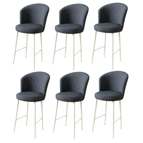 Barstuhl-Set Fora Anthracite and White, 6 Stück