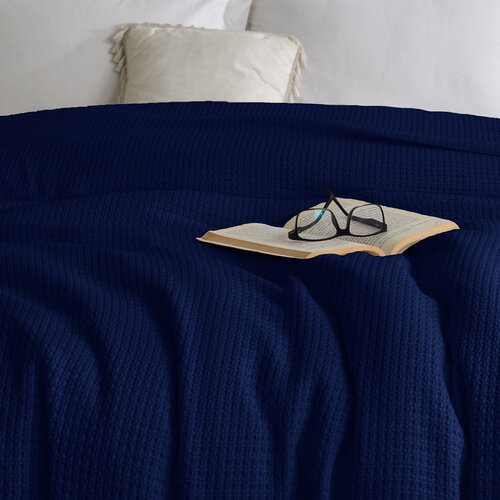 4Home Bavlnený prehoz na posteľ Claire navy, 220 x 240 cm