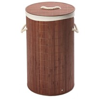 Круглий бамбуковий кошик для брудної білизни