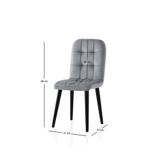 Sada jídelních židlí Retro Grey and Black, 4 ks