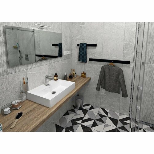 SAPHO PX079 Suport pentru prosoape, 80 x 6 cm,negru mat