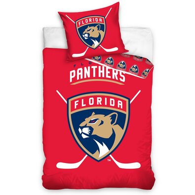 Bawełniana pościel świecąca NHL Florida Panthers, 140 x 200 cm, 70 x 90 cm
