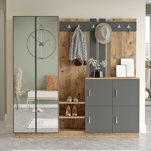 Flurmöbelgarnitur Dane Anthracite und Atlantic Pine