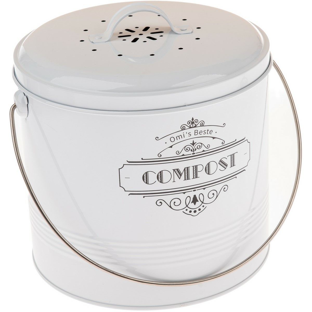 Metalowy pojemnik na kompost z filtrem węglowym 8l