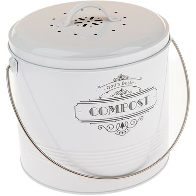 Recipient metalic pentru compost cu filtru de carbon 8 l