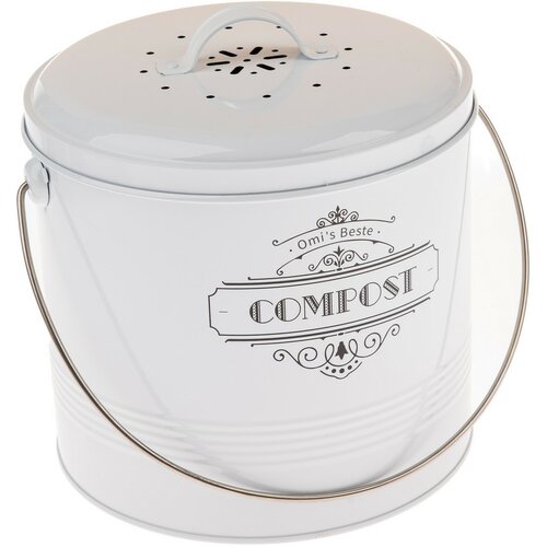 Recipient metalic pentru compost cu filtru de carbon 8 l