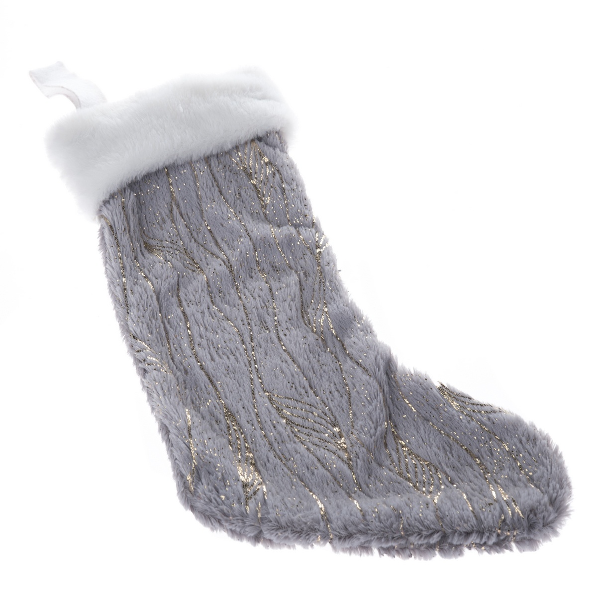 Vianočná závesná ponožka sivá, 20 x 43 cm