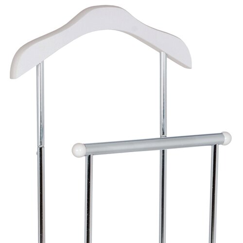Stummer Diener Dustin Chrom / Weiß, 45 x 108 cm
